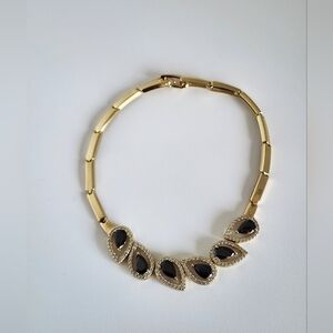 Elegant Gold Pkated  and Black Bracelet
